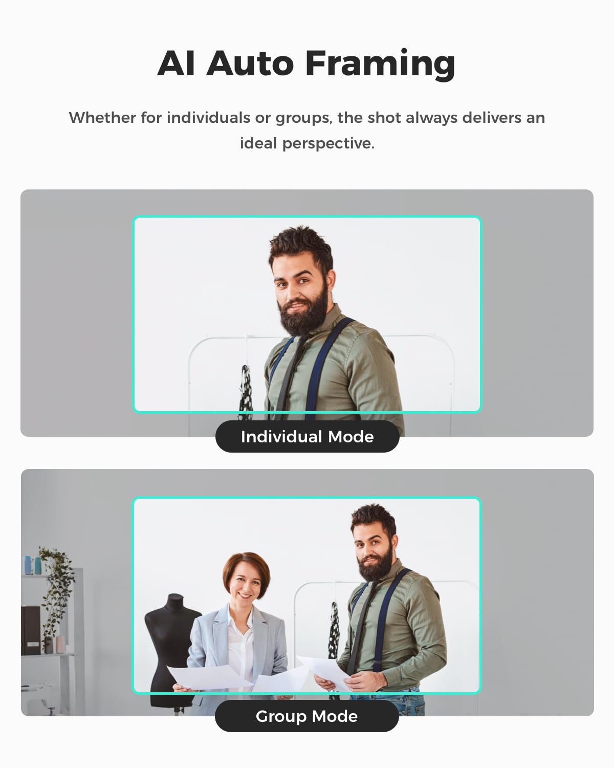 OBSBOT Meet SE 1080P@100 FPS Webcam für PC mit 1/2,8" Sensor, KI-Bildanpassung & Autofokus, Beauty Mode, Leichtgewichtig, Gestensteuerung, Staggered HDR, Webcam für Streaming, Meetings (Space Grey) 5