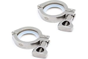 QMINOX TC 1.5" Tri Clamp with Wing Nut Stainless Steel 304 Heavy Duty Sanitary Clamp Single Pin(2 pack)