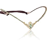 MOSTORY Handmade Princess Crystal Tiara for Wedding V-shape Renaissance Elf Crown Headband Golden Green Fairy Headpiece for Women Goddess Cosplay Costume Hair Accessory Maternity Shoot Birthday