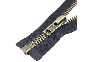 YaHoGa #8 28 Inch Antique Brass Separating Jacket Zipper Metal Zipper Heavy Duty Metal Zippers for Jackets Sewing Coats Crafts (28" Anti-Brass)