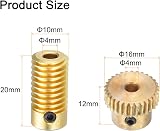 sourcing map Worm Gear Set 0.5 Module 30:1 Reduction Brass 4mm Hole Gear Shaft view 2