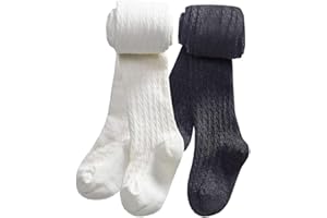 CHUNG Toddlers Little Girls Autumn Winter Cotton Footed Tights 3-11Y Stretchy Soft School Leggings Stockings