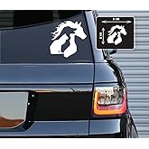 Printbeat Horse,Dog and cat Vinyl Decals Stickers for Cars, Vans, Trucks, and laptops (White 8x7)
