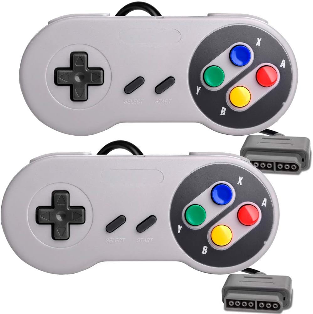 2 Packs Replacement Controller Gamepad for SNES, Game Controller Compatible with Original Super Nintendo Game Entertainment System: Home Audio & Theater