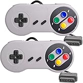 2 Packs Replacement Controller Gamepad for SNES, Game Controller Compatible with Original Super Nintendo Game Entertainment S