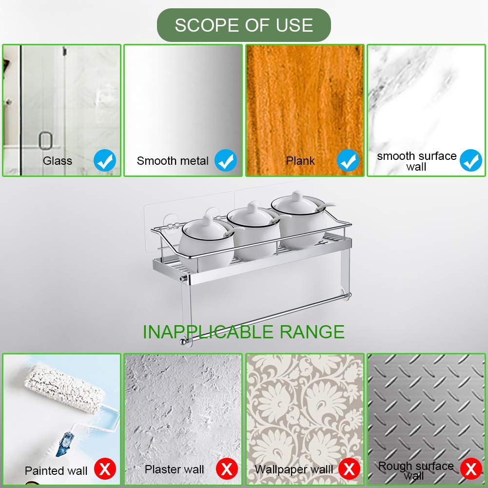 Carry360 Adhesive Paper Towel Holder Shelf,Wall Mounted Paper Towel