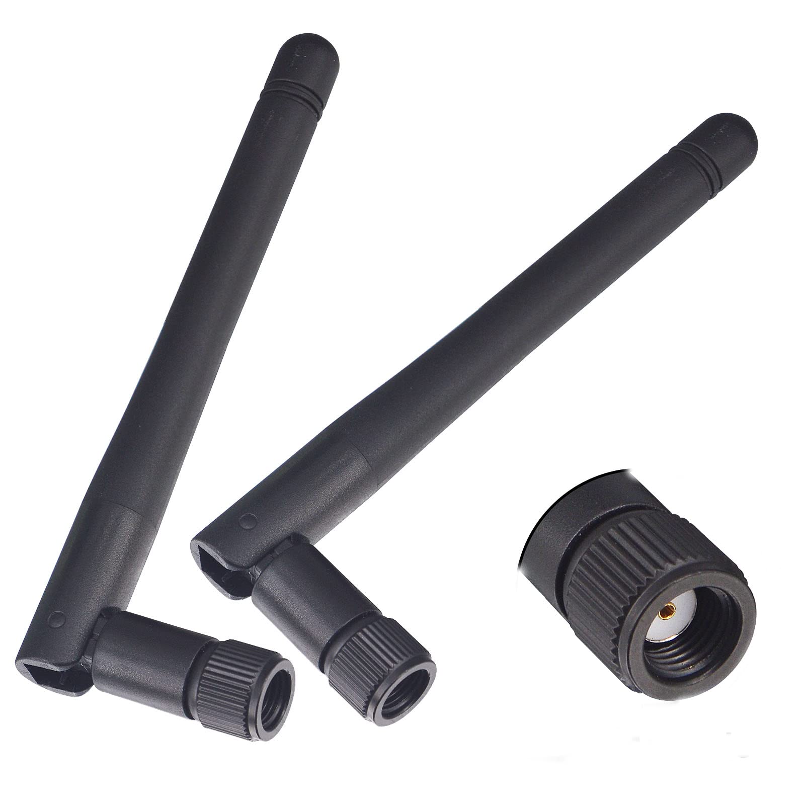 BOOBRIE 3DBi 2.4GHz 5.8GHz WiFi Antenna Dual Band Antenna Wifi Signal Omni-directional RP-SMA Male for Wireless Network Router/WiFi Booster/USB Adapter/PCI(Pack of 2)