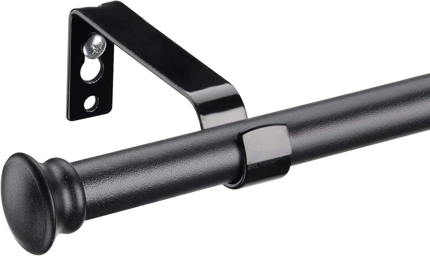 Window Treatment Hardware - Black Curtain Rods for Windows 28 to 48 Inch, 5/8 Inch Small Decorative Matte Black Curtain Rod Set with Brackets, Splicing Adjustable Curtain Rods