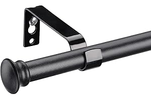 DEROFIT Curtain Rods for Windows 66 to 120 Inch, Small Matte Black Curtain Rods with Brackets, Splicing Adjustable 5/8 Inch Decorative Curtain Rod Set