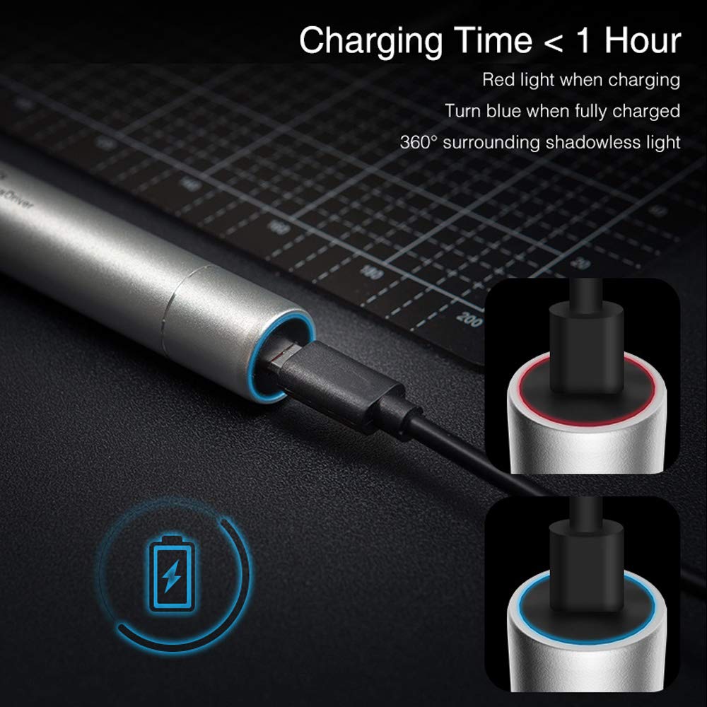 IFU 23 in 1 upgrade Lithium Precision Screwdriver With LED Light And Magnetic Mat, Electric Screwdriver Rechargeable Repair Tool kits For Most Electronics Devices