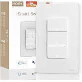 MOES WiFi Smart Light Switch 3 Gang, Neutral Required, White | Inteligente Single Pole Switch, Work with Alexa Google Assistant, Remote Control, No Hub Required