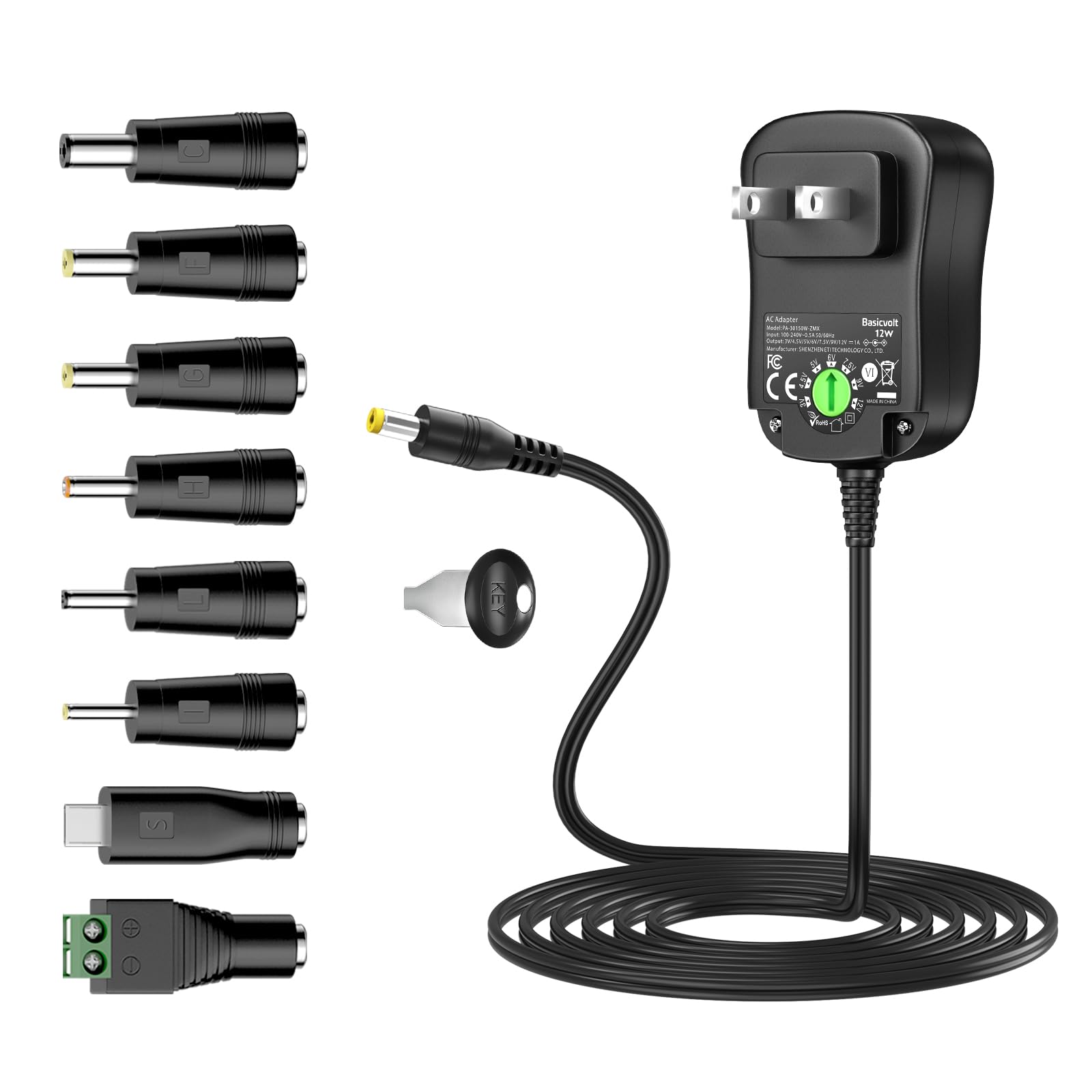 Chargeur Universel 30W Adaptateur Secteur Universel AC à DC 3V 4.5V 5V