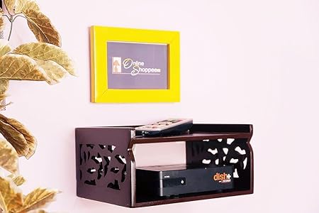 Onlineshoppee Beautiful Set Top Box Wall Shelf (Brown)