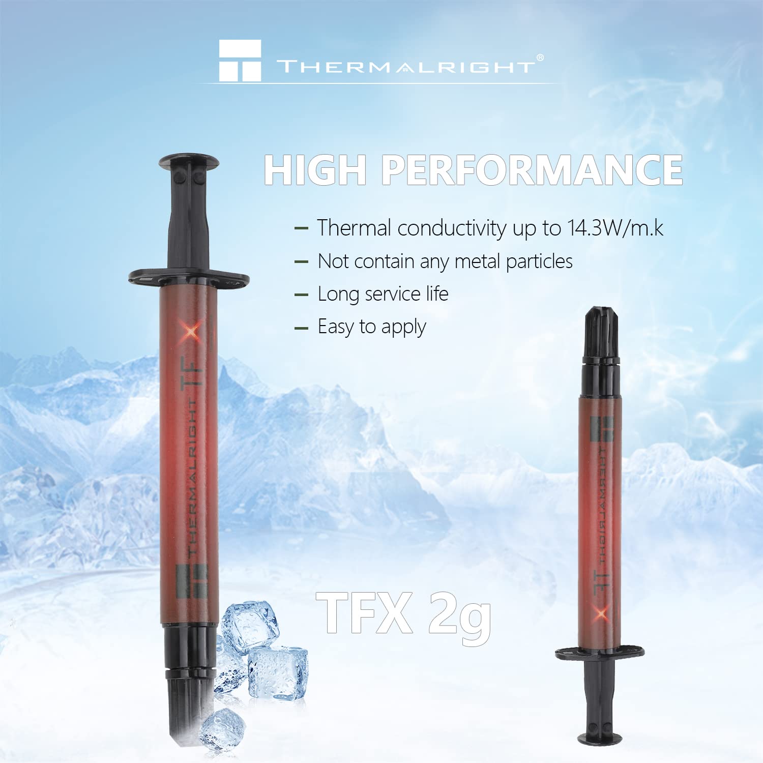 Thermalright TFX 2g Extreme Performance Thermal Compound Paste 2 Grams, 14.3W/mK, High Durability, for All Heatsinks CPU Coolers, Safe Application,with applying Tool