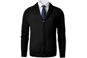 ZHILIFS Men's Shawl Collar Cardigan Sweater - Cable Knit, Button-Up, Merino Wool - A Modern Classic That Never Goes Out of Style
