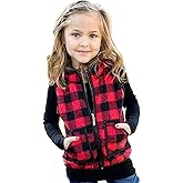 XFGLCK Toddler Kids Baby Girls Vest Coat Plaid Zipper Jacket Christmas Outfits Sleeveless Fall Winter Outwear with Pocket