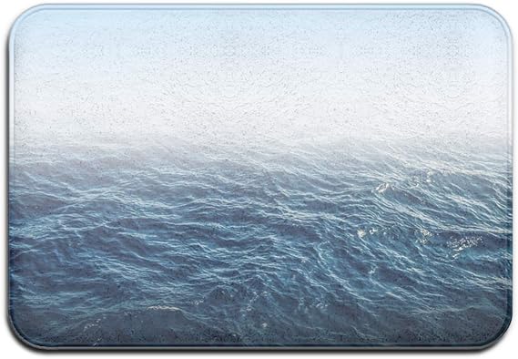 LiminiAOS Badematte, EIN klarer Blauer Meer-Plüsch-Badezimmerteppich