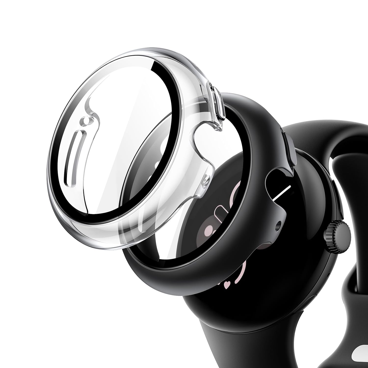 Sichy Case with Screen Protector for Google Pixel Watch 2/1 41mm, Full Coverage Premium PC Hard Thin Cover Scratch Resistant Protective Screen Cover Case Compatible with Google Pixel Watch, 2 Pack