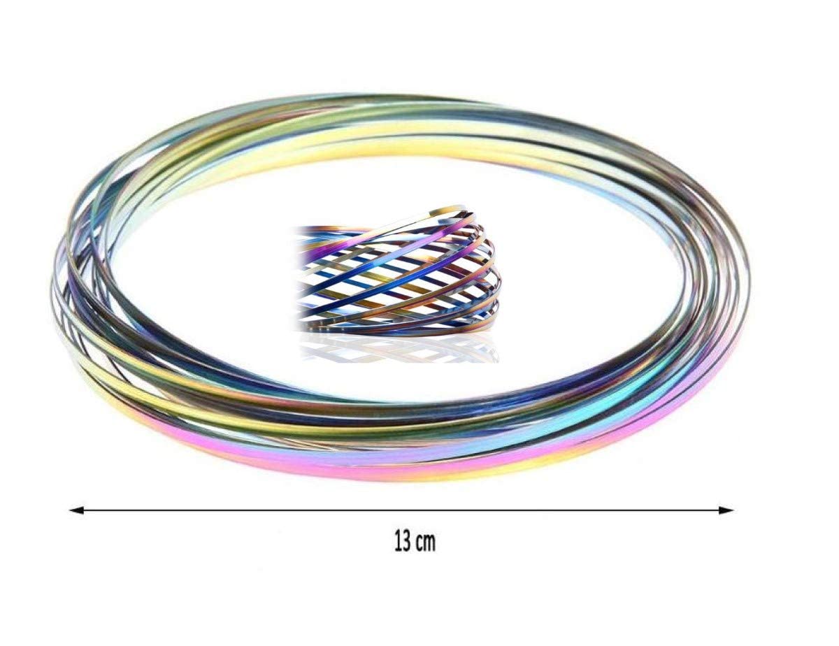 YOFOBU 6 Pack Flow Ring Arm Magic Spring Arm Flow Rings Sculpture Ring Game Toy Colored Magic Kinetic Spring Interactive Stress Relief Toy Festival Accessories…