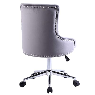 Buy Elegant Desk Chair Tufted Velvet Office Chairs With Wheels Ajustable Leisure Task Chair Comfy Vanity Chair With Heavy Base Grey Online In Indonesia B08rnhgfpm
