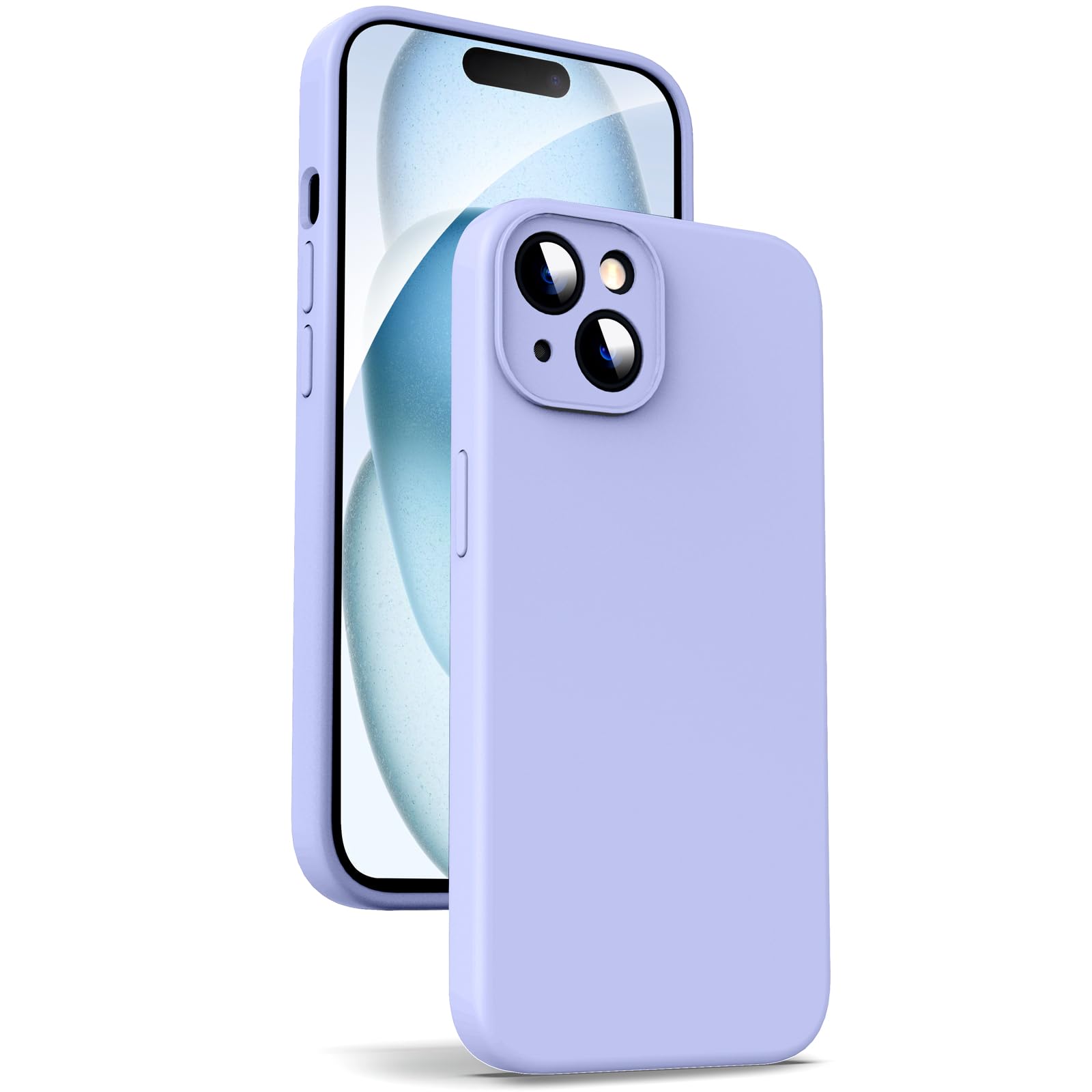 Supdeal Liquid Silicone Case for iPhone 15 - [Camera All-Round Protection] [Soft Microfiber Lining Anti-Scratch] 4 Layer Full Covered Shockproof Gel Rubber Phone Case Cover, 6.1", Purple — image 1