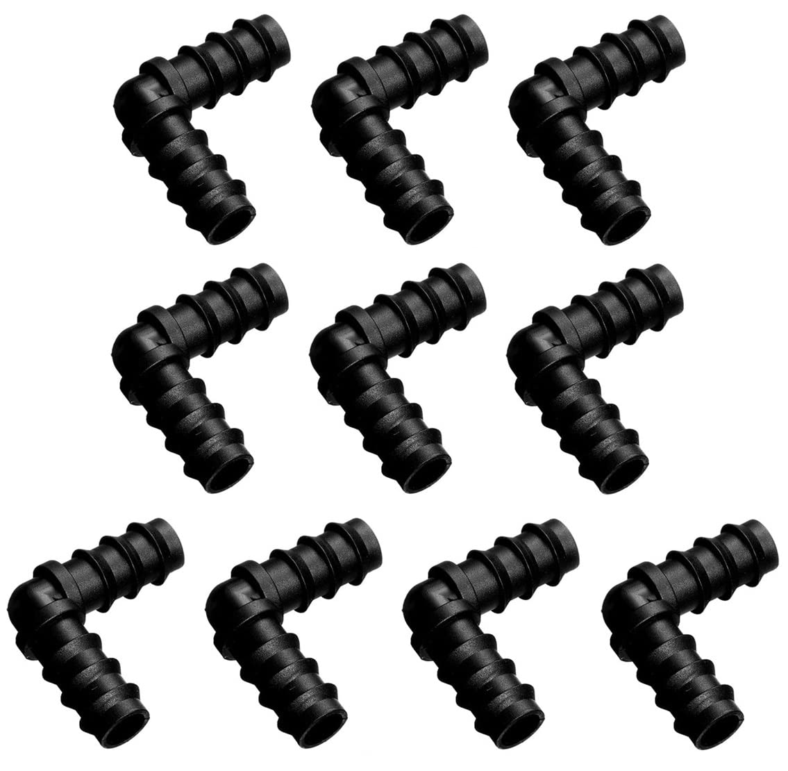 Voarge Irrigation Connection Kit for Hoses 10 Pieces Set, Hose Connector for 16 mm Irrigation System (L Piece)