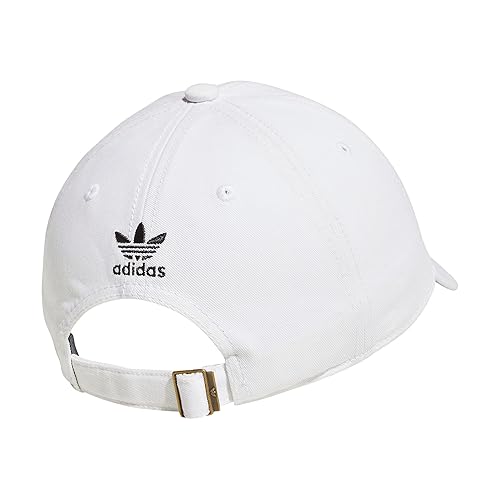 adidas Originals Men's Relaxed Fit Strapback Hat, White/Black, One