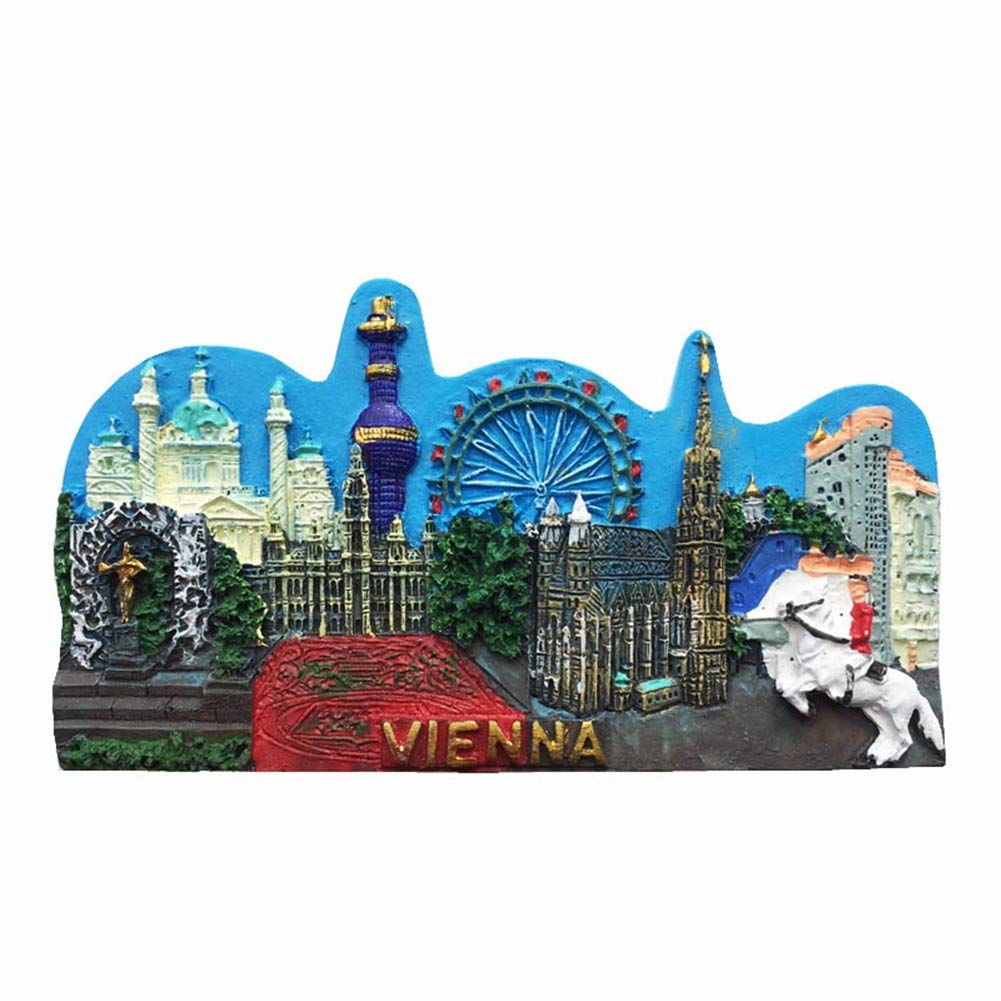Austria, Vienna, 3D resin, refrigerator magnets, handmade, travel souvenirs, home kitchen supplies, handicraft decoration.
