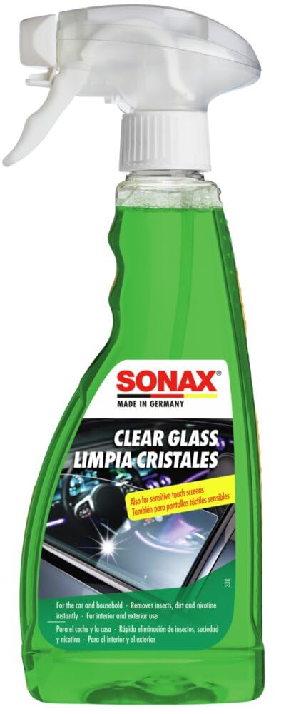 SONAX CLEAR GLASS (500 ml) - For the car and household. Removes inscets, dirt and nicotine instantly. For interior and exterior use. | Item-No. 03382410-544