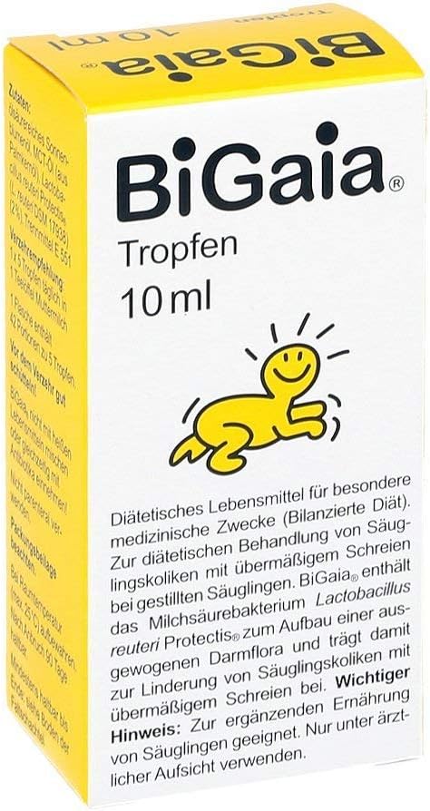 BiGaia Drops 10 ml, with The Natural lactic Acid Bacterium L. reuteri to Support The intestinal Flora, Safe use for Infants from Birth