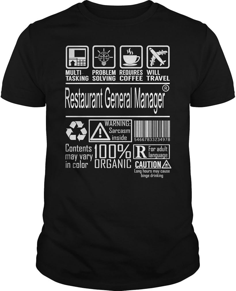 Restaurant General Manager Multitasking Job Title Shirts Amazon
