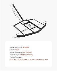VEVOR Drag Harrow, 66" Width Tow Behind Drag
