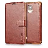 Galaxy Note 4 Case Wallet,Mulbess [Layered Dandy][Vintage Series][Coffee Brown] - [Ultra Slim][Wallet Case] - Leather Flip Cover With Credit Card Slot for Samsung Galaxy Note 4 SM-N910