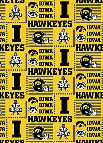 IOWA HAWKEYES COTTON FABRIC-NEWEST DESIGN