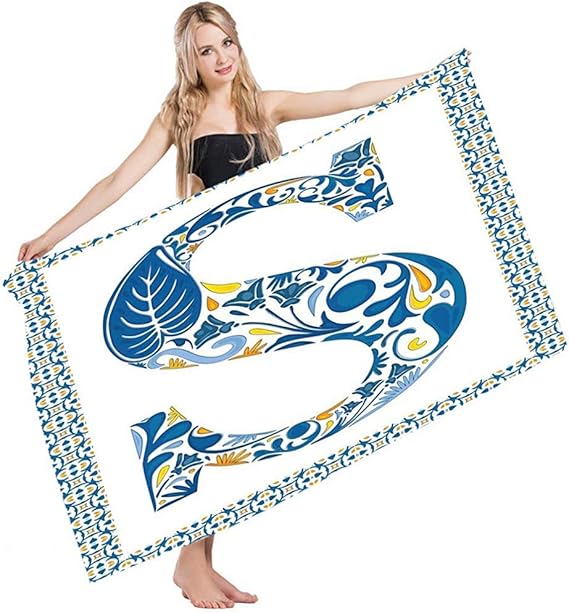 Toallas De Baño Letra S Alfabeto Antiguo Tipografía En Un Marco Motivos