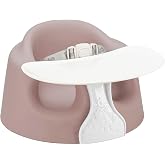 Bumbo Baby Soft Foam Floor Seat PLUS+ w/ Tray, 3 to 12 Months, Sonoran Rose | Comfortable Support w/Extra Leg Room Design &amp; 3pt Adjustable Harness - Includes Tray for Infant Feeding &amp; Play, Easy to Clean