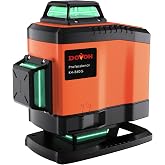 DOVOH 4D Laser Level Self Leveling 360, Green Beam, K4-360G | High Accuracy, Dual Batteries, Rechargeable, 4x360&deg;, For Construction Floor Tiling &amp; Ceiling