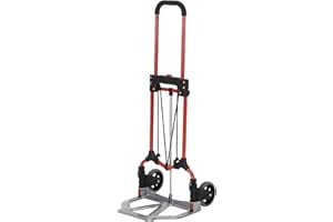 Magna Cart S-RS Personal MCI Folding Steel Hand Truck, Red/Silver