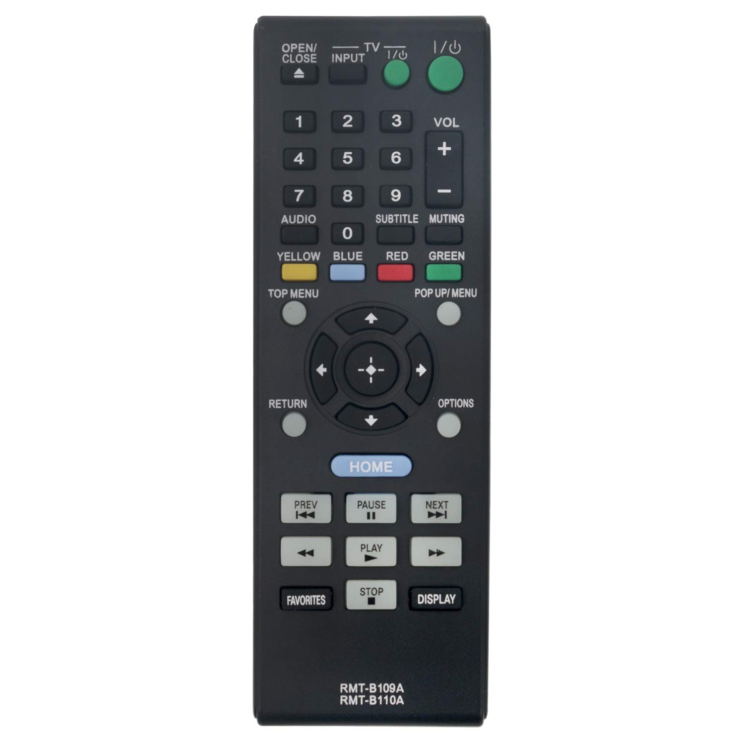 VINABTY RMT-B109A RMT-B110A Replace Remote for SONY RMTB109A RMTB110A BDP-S580 BDP-S480 BDP-S280 BDP-S380 BDP-BX58 BDP-BX38 BDPBX58 BDPBX38 BDP-S483 BDP-S580WM BDP-S580/WM Blu-Ray DVD Player