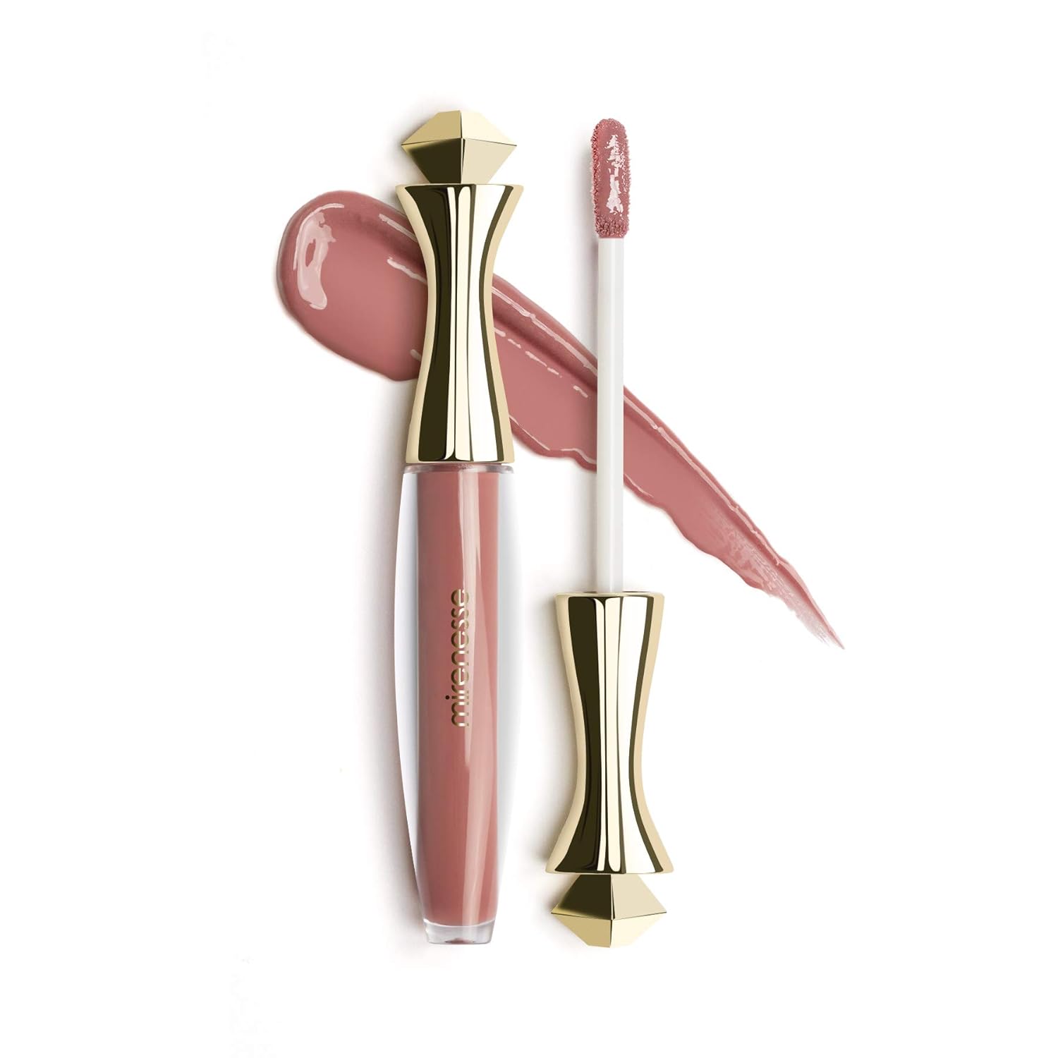 Mirenesse Velvet Lip Gloss Plumper, 3 in 1 Instantly Plumps with Vitamin C + Vitamin E and Vinyl Shine, Vegan and Toxin Free, 74 Exposed .15 oz Full Size