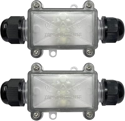 4vwin IP68 Waterproof Junction Box 2 Way Outdoor Cable Connector Max 10mm Cable