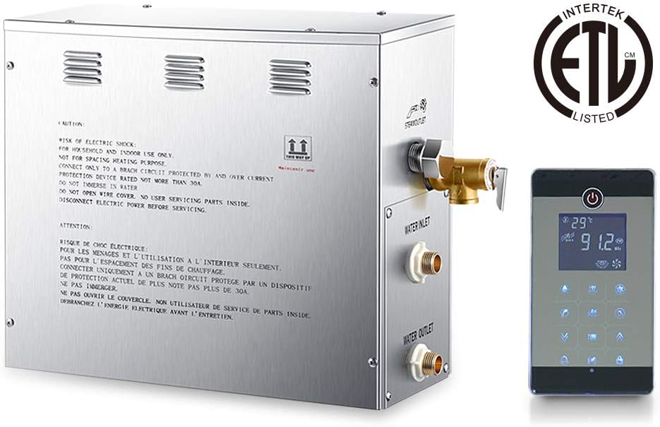 7.5 KW Sauna Steam Generator, Home Bathrom Steam Bath Generator for Home SPA(Steam Machine, Control Panel, Light Wire,Sensor Holder, Steam Outlet, Pressure Release Vavle)