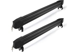 Koarigo Ski Rack for Car Roof & Snowboard Roof Rack, Universal Ski & Snowboard Car Racks with Anti-Theft Lock, Fits 6 Pair Skis or 4 Snowboards, Mounting Clamp Hook Compatible with Various Cross Bars