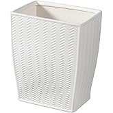 JOLOSK White Bathroom Trash Can, Stylish 1.32 Gallon/5 Liter Waste Basket for Living Decor, Bathroom, Office,Party,Room,Kitchen