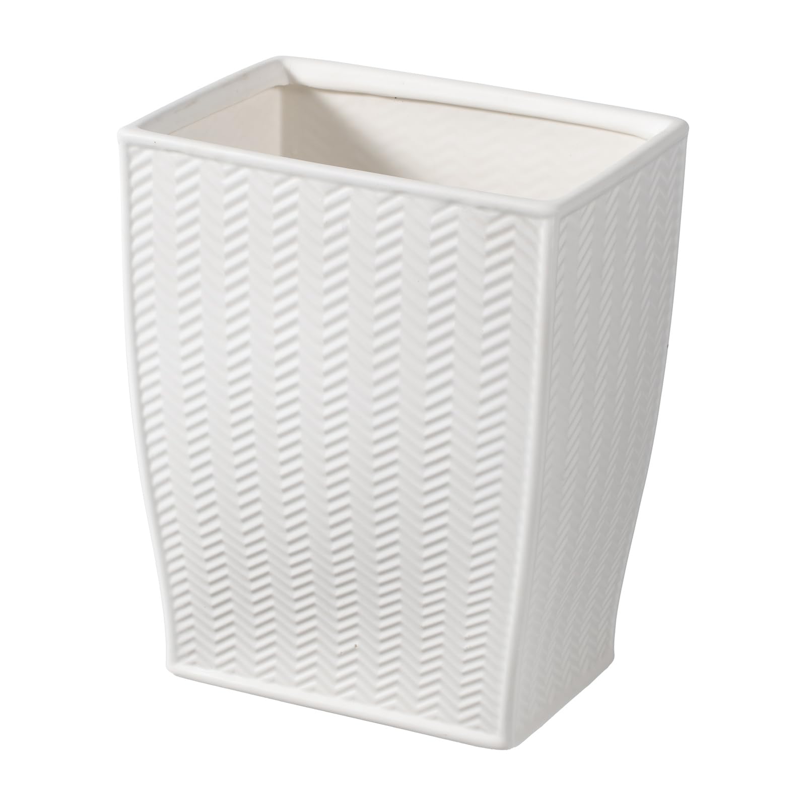Photo 1 of JOLOSK White Bathroom Trash Can, Stylish 1.32 Gallon/5 Liter Waste Basket for Living Decor, Bathroom, Office,Party,Room,Kitchen