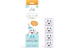 Glo Pals - Reusable Light-Up Cubes for Sensory Play 4pk - Party Pal - White