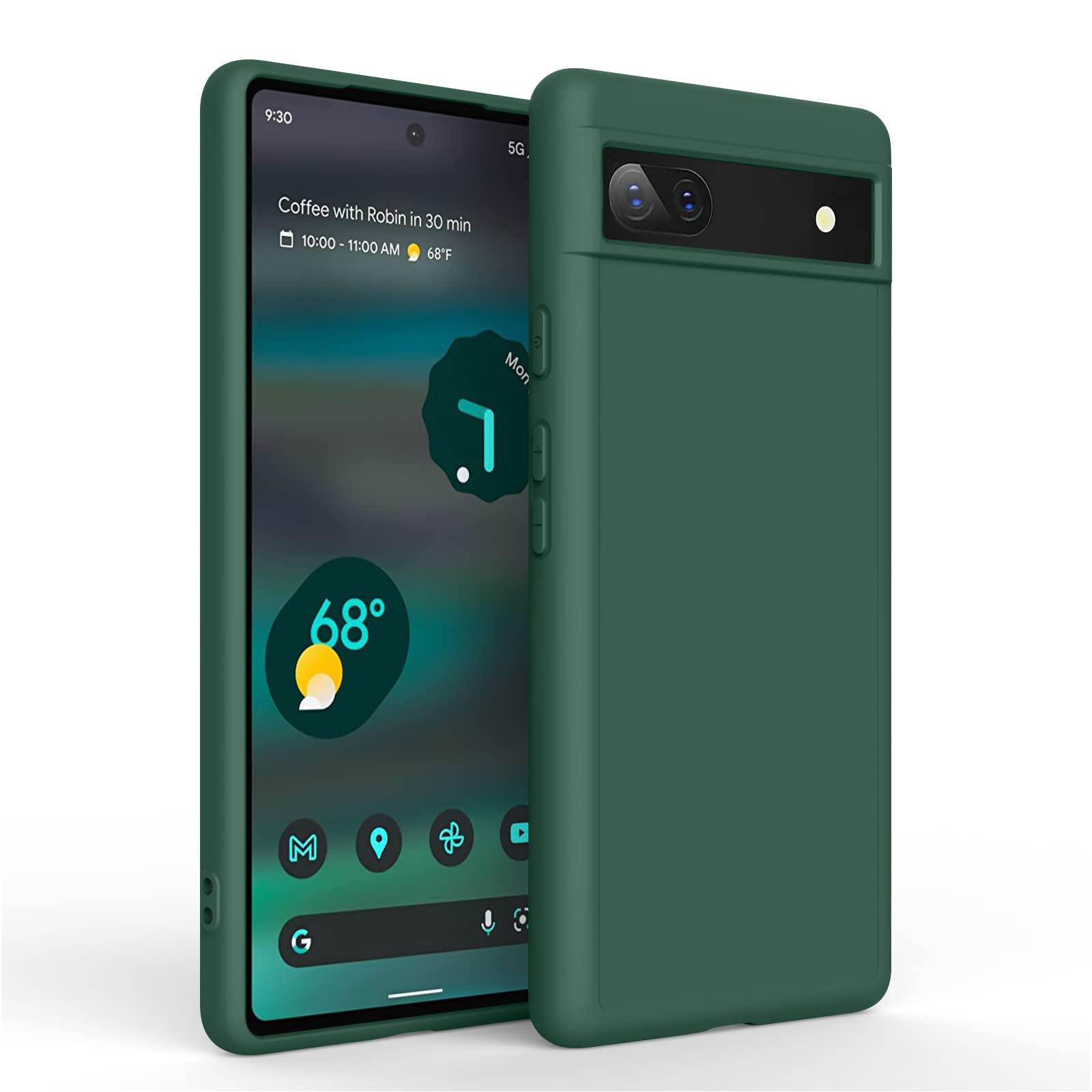 Case for Google Pixel 6a Phone Case, Soft-Touch, Shockproof, DustProof, Anti-skid Full Body Armour Phone Cover(Dark green)