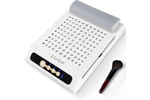 L'UGX Rechargeable Nail Dust Collector with 2 Reusable Filters, Professional 70W Nail Extractor Vacuum Acrylic Nail Dust Cleaner, Perfect for Home Salon Use, Low Noise