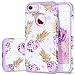 Pineapple iPhone 8 Case,iPhone 7 Case,Fingic Ultra Slim Floral Pineapple Cover Hard PC Soft Rubber Anti-Scratch Shockproof Protective Skin Cover for iPhone 7/iPhone 8,Flower Pineapple/Purple
