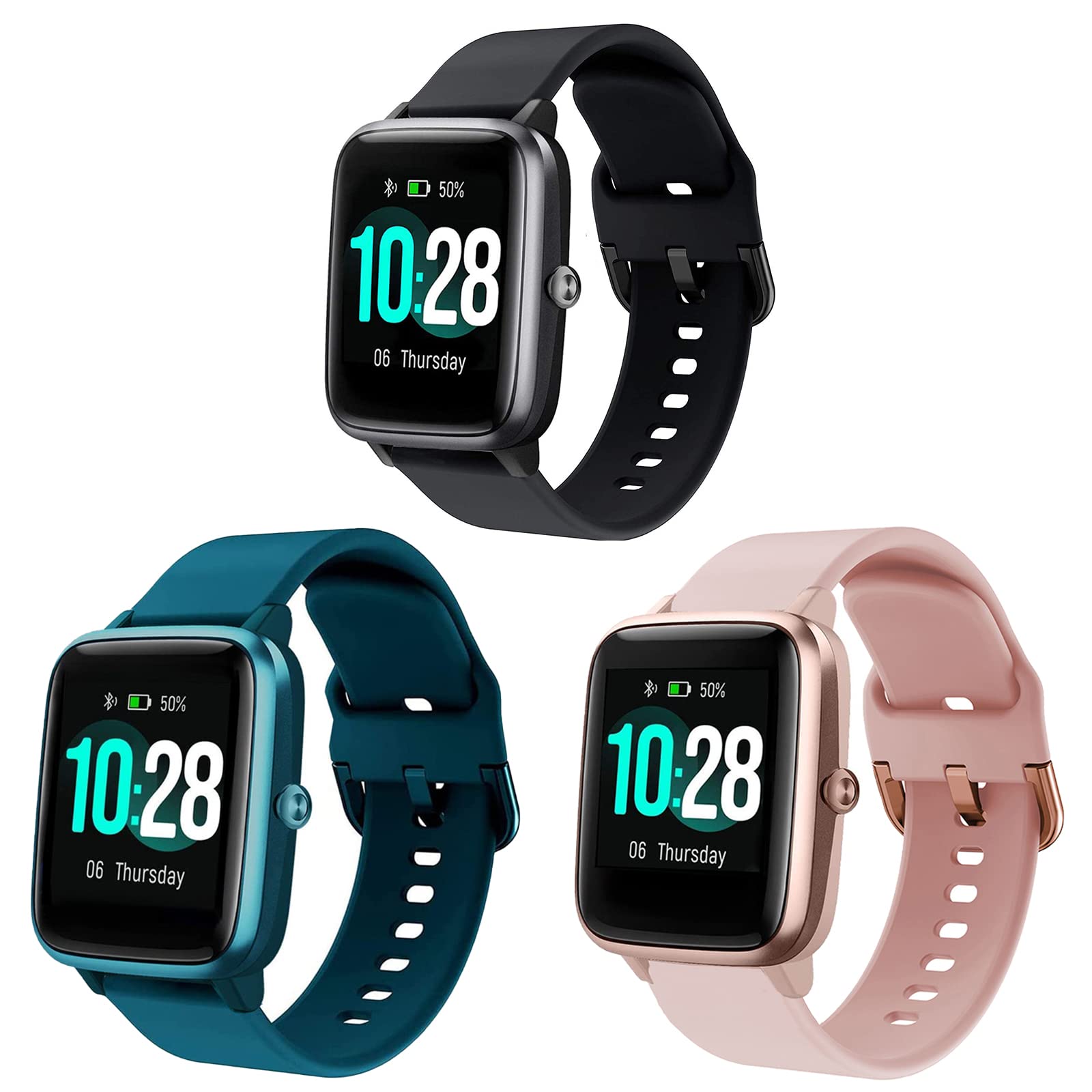 SUGARJAR Strap For ID205L,19mm Silicone Band for Veryfitpro,LETSCOM,Yamay fitness,Letsfit,LIFEBEE,GRV,Willful,Popglory,Blackview,TEMINICE,ID205S ID205G ID215G ID216 SW020 SW023 WF021 WF025 Uwatch3